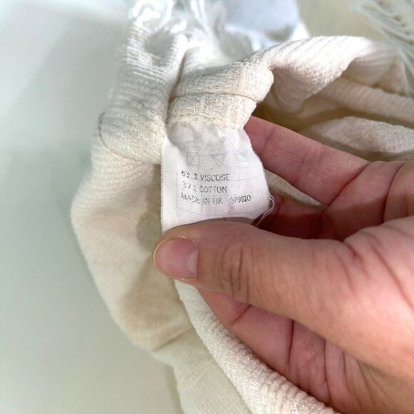 W Fringe Jacket Skirt Set Womens Viscose Cotton Pockets Open Front Wrap Style - Picture 11 of 12